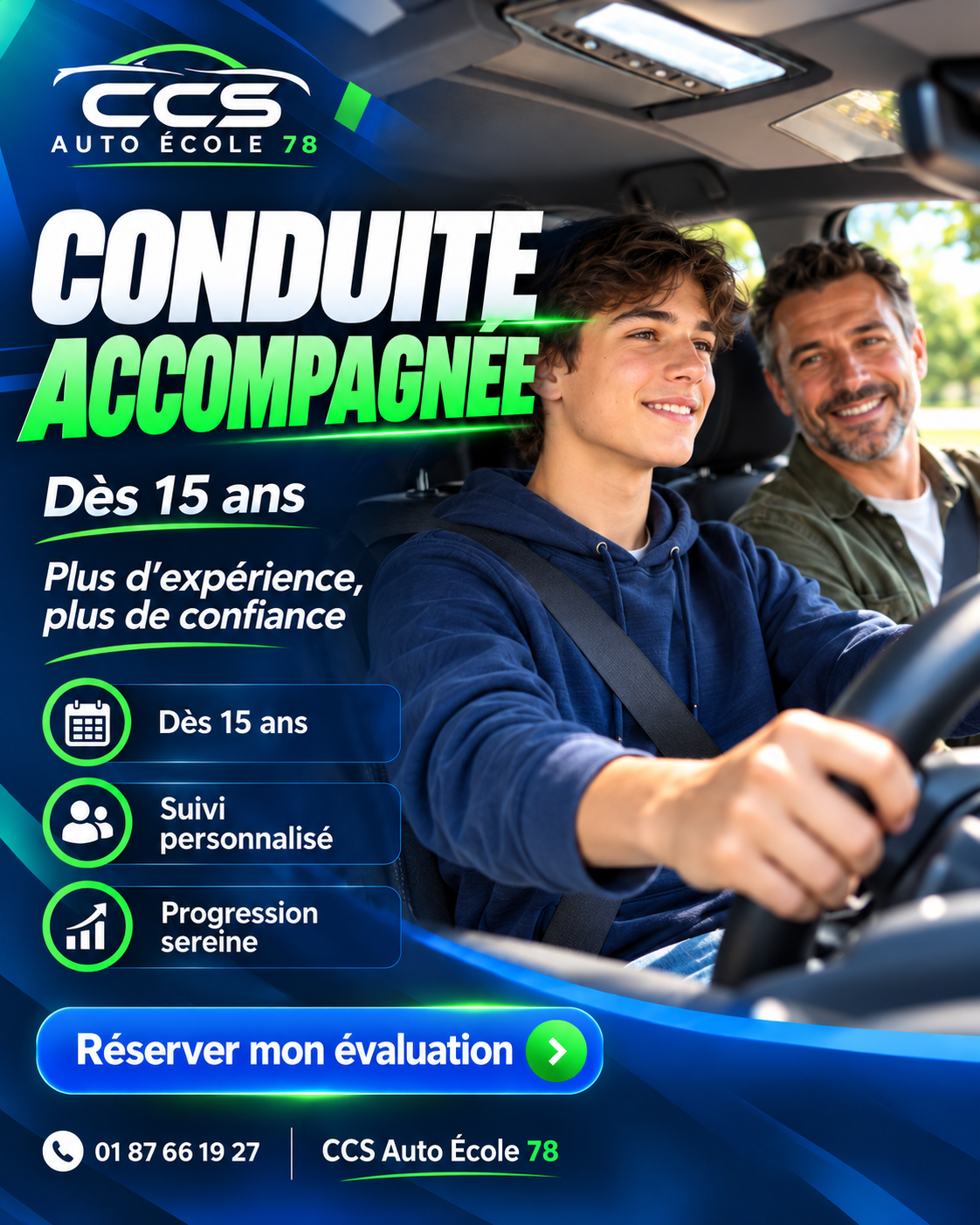 Conduite accompagnée dès 15 ans à Meulan-en-Yvelines avec CCS Auto-école 78